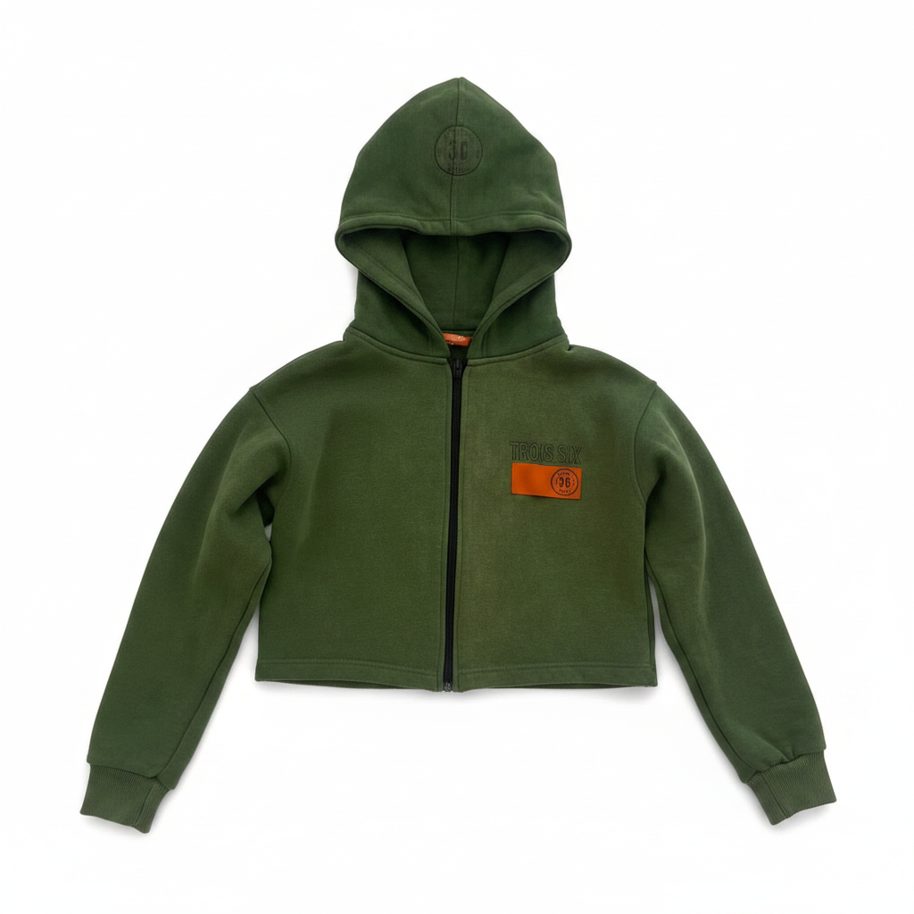 Crop Hoodie Kaki - Face